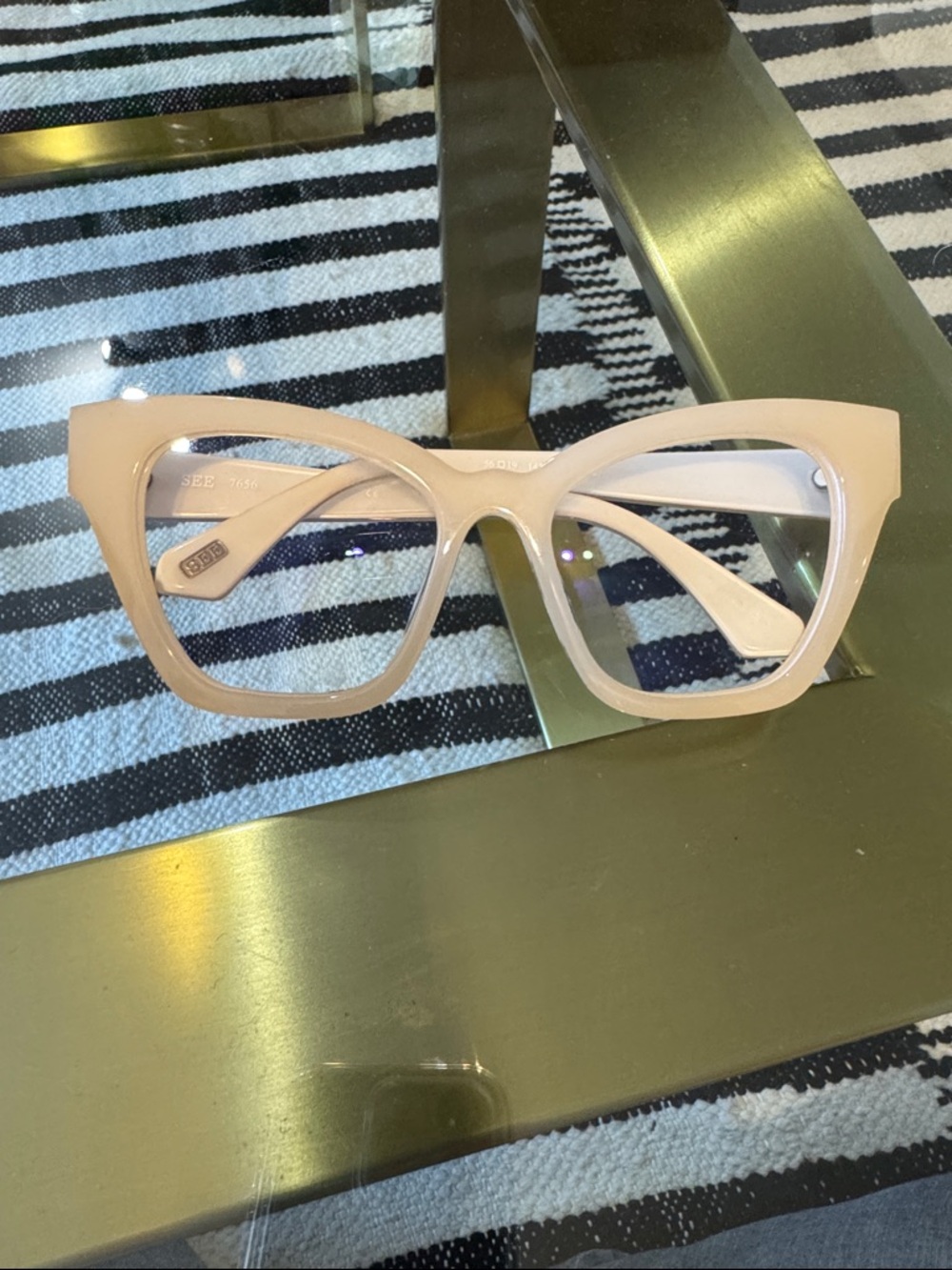 Frame Only - Vintage-Inspired Cat Eye Glasses Frame in Cream/White